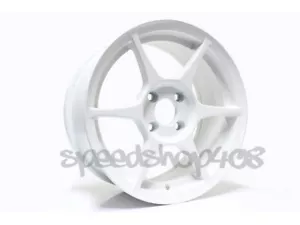 TFS401 356 Wheels 15X7 +35 4X100 FOR Civic Miata EG DC XB XA Gloss White Alloy - Picture 1 of 2