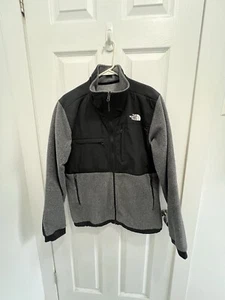 North Face Denali Fleece Zip Up Jacket Gray/Black Size S - Picture 1 of 5