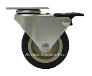 3D8TPB 3" Swivel Plate Caster Tech Lock Brake, Thermo Pro Wheel, 100 lb Capacity - Picture 1 of 1