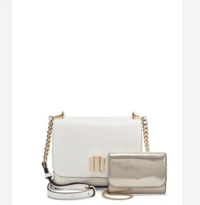 Juego de 2 piezas - INC Sibbell imitación cuero mujer mini bandolera + mini bolso BLANCO/DORADO Foto 1 de 4
