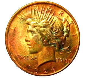 1924 PEACE DOLLAR - Picture 1 of 2