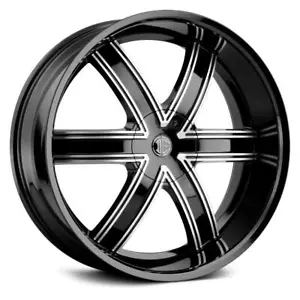 24 inch 24x10 2CRAVE BK No44 Black Machined wheels rims 5x5.5 5x139.7 +15 - Picture 1 of 1