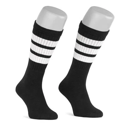 Skatersocks 19 Inch gestreifte Tube Socken im Retro Style black - white - Bild 1 von 4