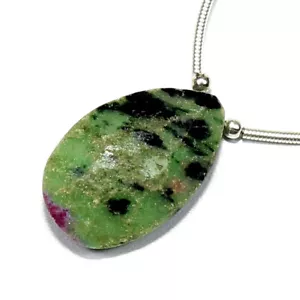 Ciondolo pera sfaccettata rubino zoisite briolete pietra preziosa naturale sciolta per fare gioielli - Foto 1 di 4