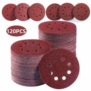 120x 5 inch Sanding Discs 240-1000 Grit Hook Loop 8Hole Orbital Sander Paper Pad - Bild 1 von 8