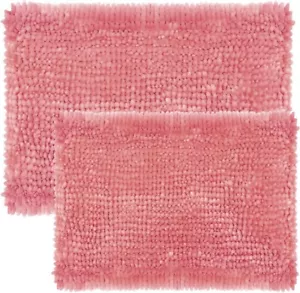 Plush Bath Rug Set - 2-Piece Non-Slip Mats in Soft Chenille, Machine Washable - Picture 1 of 4