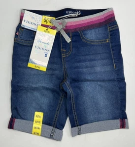 Girls Size S(7/8) Vigoss Super Stretch Bermuda Shorts Knit Waistband Blue - Picture 1 of 4