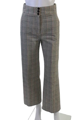 Pantalones de vestir recortados Sezane para mujer negros a cuadros algodón botones talla 34 Foto 1 de 4