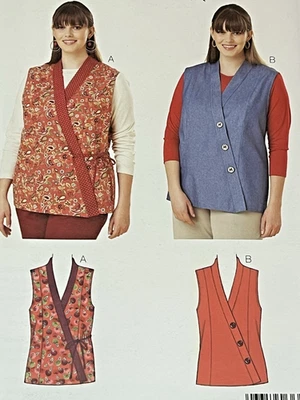 Kwik Sew Pattern 3641 Misses Crossover V-Neck Vest New Uncut Size 1X-4X 2008 - Image 1 of 3