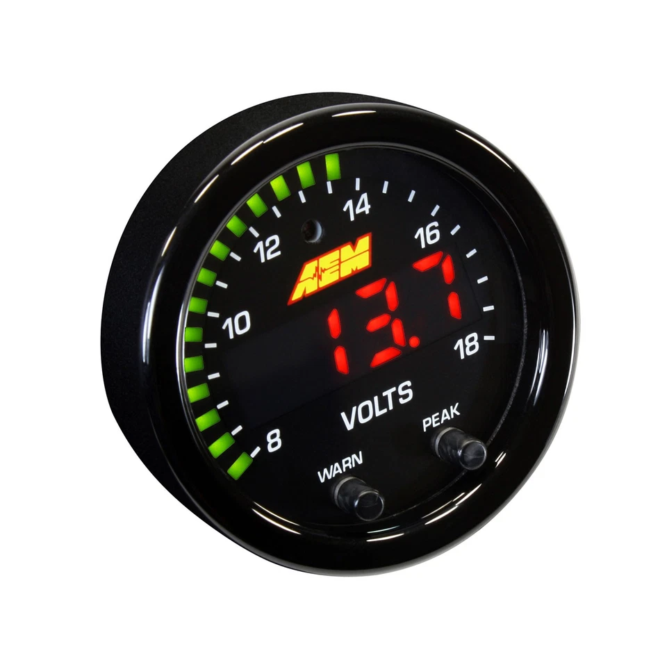 AEM 30-0303 52MM X-SERIES DIGITAL VOLTAGE / VOLTMETER / VOLTS GAUGE 8~18V BLACK - Image 1 of 2