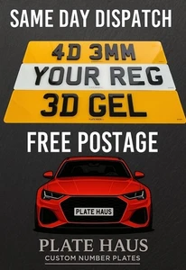 Number Plate - Premium Quality | 2D | 3D | 4D | 4D Gel | 100% Road / MOT Legal - Picture 1 of 19