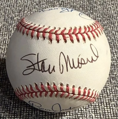 Stan Musial Auto Baseball Cardinals HOF JSA (Dec’d 2013) +3 Incl Brian Jordan - Image 1 of 4