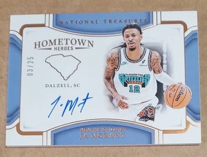 2024 National Treasures Ja Morant Hometown Heroes Bronze On-Card Auto #'d 3/25 - Picture 1 of 2