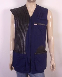 vintage EUC Chimere Inc. Criterium Skeet Shooting Vest Leather Rifle Pad L - Picture 1 of 5