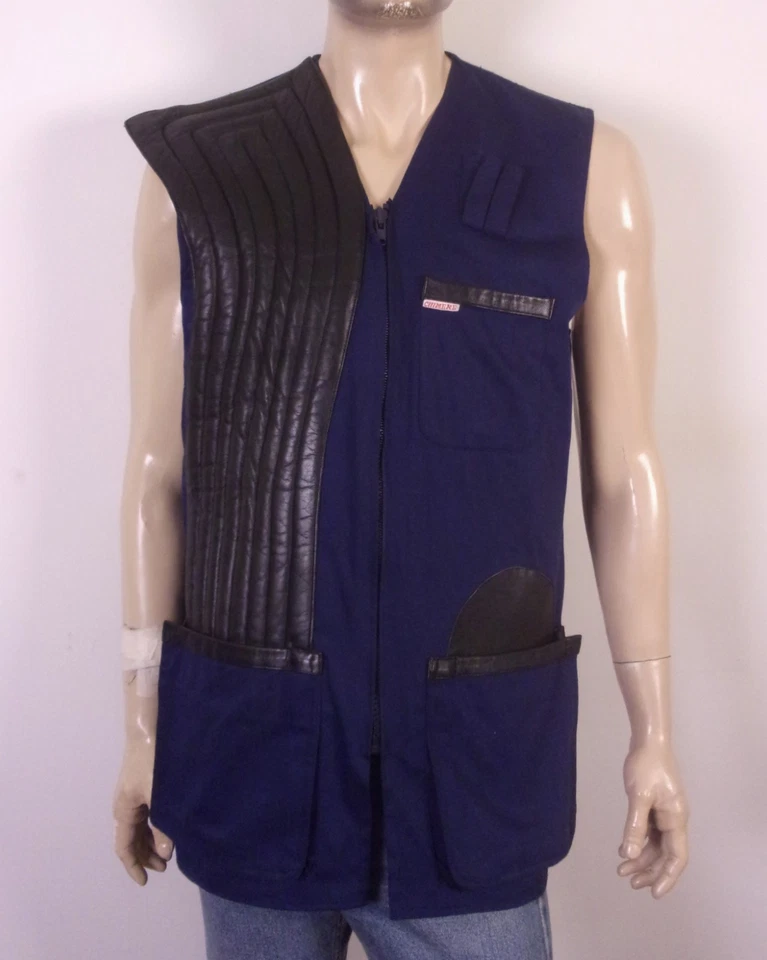 vintage EUC Chimere Inc. Criterium Skeet Shooting Vest Leather Rifle Pad L - Image 1 of 4
