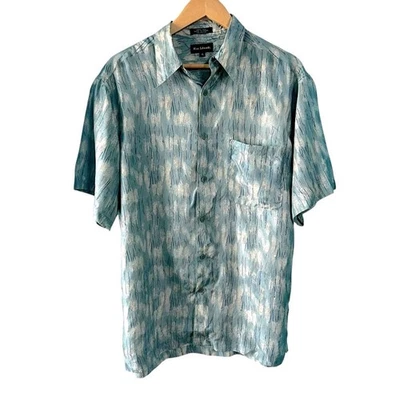 Marc Edwards Silk Button Down Short Sleeve Casual Dress Shirt Size Medium - Image 1 of 3