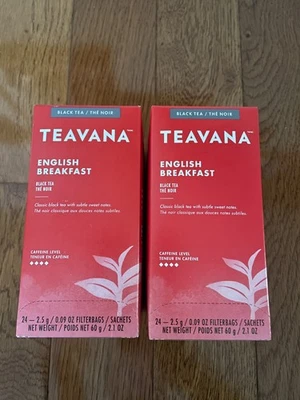 Teavana Inglés Desayuno Té 48 Sobres Nuevo Sellado De Fábrica Foto 1 de 4