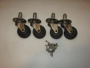 4 Count Genuine Vintage Fender Amp Swivel Pop In Out Castors With Screws - Picture 1 of 8
