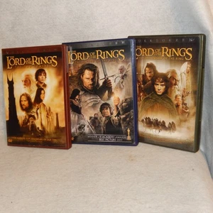 Lord of the Rings Fullscreen Trilogy Version DVD Lot LOTR Set 3 - Picture 1 of 9