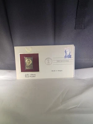 美国邮政邮票 1986 年首日封面 22k 副本第二任总统亚当斯组合 S — 第 1/3 张图片