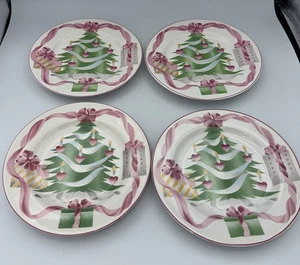 SANGO 4er Set HOME FOR CHRISTMAS Rosa Band SALAT / DESSERTTELLER Feiertage - Bild 1 von 6
