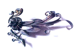 Rare Anton Michelsen Modernist Denmark 3D Bird Brooch Pin - Picture 1 of 4