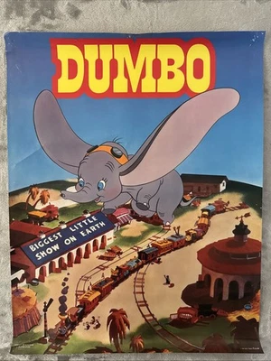 Оригинальный винтажный анимационный видеопленка Dumbo Disney 1941 28 дюймов x 22 дюйма - Изображение 1 из 4