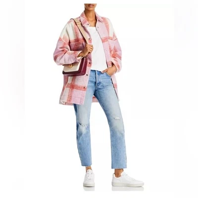 IRO - Lemina Plaid Shirt Jacket - Pink, White, Red - size Small - NWT - Image 1 of 4