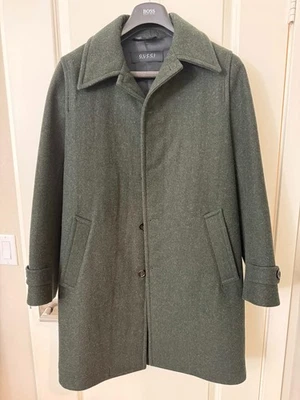 Authentic Gucci Trench Coat Wool Green Men Sz 46 - Image 1 of 4