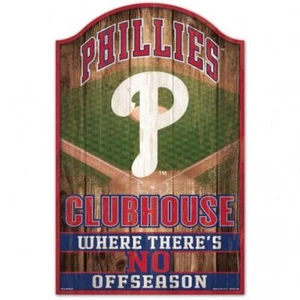 Philadelphia Phillies Fan Cave Design Wood Sign - 11" x 17" [NEW] MLB Wall Man - Picture 1 of 1