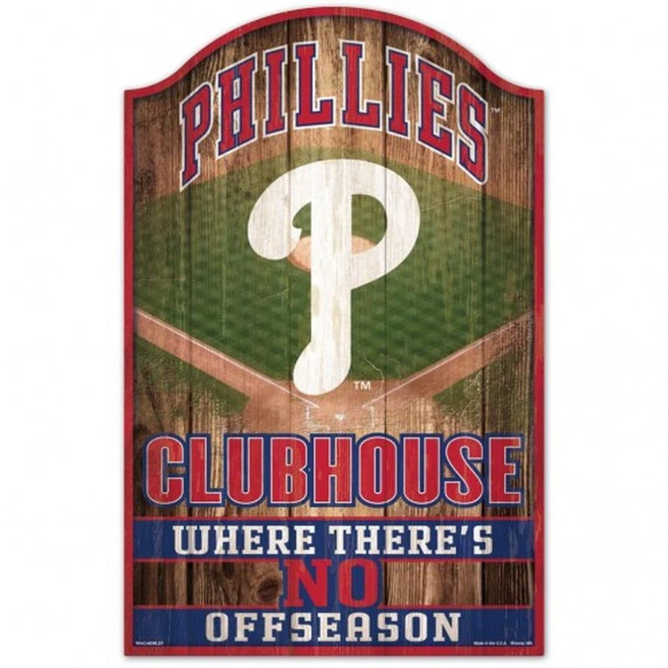Philadelphia Phillies Fan Cave Design Wood Sign - 11" x 17" [NEW] MLB Wall Man - Image 1 of 1