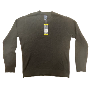 GAP Maglione Uomo Medium True Black Maglia Termica Girocollo Pullover Nuovo - Foto 1 di 10