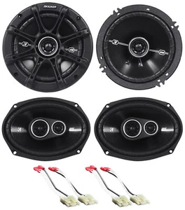 Front+Rear Kicker DSC Factory Speaker Replacement For 99-04 Jeep Grand Cherokee - Picture 1 of 11