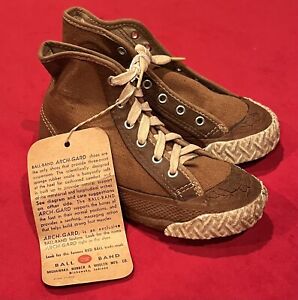 Vintage 1930's New Old Stock Ball Band Brand Basketball Sneakers Shoes w/ Tags