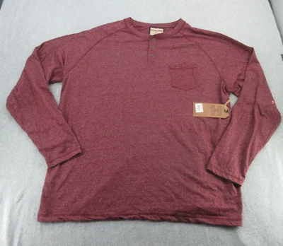Camisa Hudson Barrow Para Hombres 3X Camiseta Roja Brezo Cuello Henley Bolsillo Adulto 3XL Foto 1 de 4