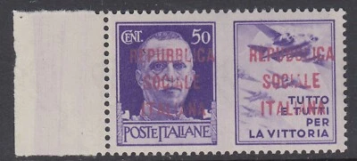 ITALIA RSI - Social Rep - War Propag n.47 cv 1800 $ embalaje original Firenze Lilla Carmine MNH** Foto 1 de 2