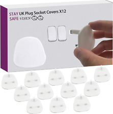 12Pcs Plug Socket Covers,Child Safety UK Plug Covers for Sockets Baby Proof Cap