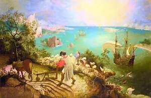 Impresión de bellas artes La caída de Ícaro por Pieter Bruegel el Viejo Maestros 10x16 - Imagen 1 de 1