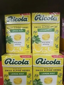 2 Boxes Ricola Swiss Alpine Herbal Sugar Free Lemon Mint Refreshing 17 Drops /E - Picture 1 of 3