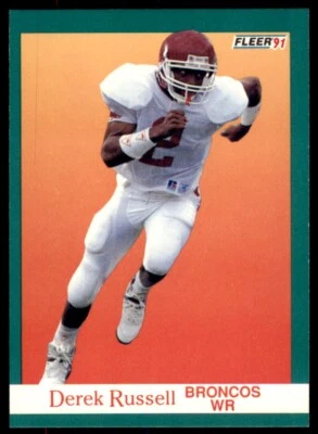1991 Fleer Derek Russell Rookie . Denver Broncos #424 - Image 1 of 2