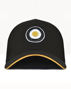 Gorra de béisbol Lambretta original negra/dorada con logotipo clásico objetivo - Imagen 1 de 3
