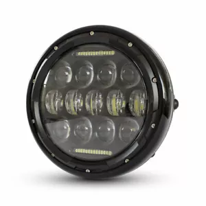 Motorrad LED Scheinwerfer 7,7" Projektorlampe für Cafe Racer Retro Custom Bike - Bild 1 von 12