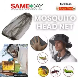 Elastic Midge Mosquito Head Net Hat Insect Fly Mesh Face Protect Travel Camping - Picture 1 of 5