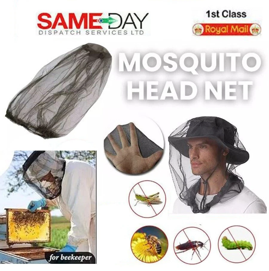 Elastic Midge Mosquito Head Net Hat Insect Fly Mesh Face Protect Travel Camping - Image 1 of 4