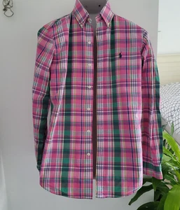 Ralph Lauren Button Down Hemd Herren Small Langarm kariert rosa - Bild 1 von 6