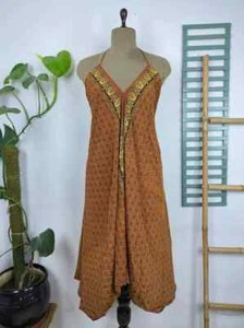 Maxi Vestido Boho de Verano Mágico de Seda Reciclado 10 Piezas Cubierta de Playa Vestido Hippie - Imagen 1 de 4