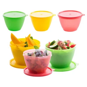 Food Container Round Plastic Storage Box Snack Pot Tubs Lunch Box With Lid Small - Picture 1 of 34