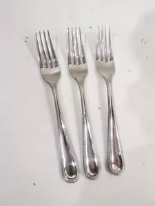 Vintage Gorham Edelstahl Besteck Madeline Laurel Borte 3 Abendessen Gabeln - Bild 1 von 3