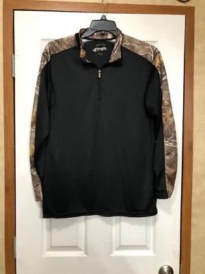 Buckhorn River 3/4 Button Down Pull Over Camo & Black Size Medium - Image 1 of 4