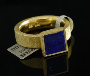Ring Bernd Wolf 925 Silber vergoldet und Dekor Element Lapislazuli Gr 51 - Bild 1 von 2